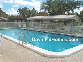 Pool area at Nova Village in Davie FL